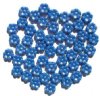 50 8mm Milky Blue Flower Beads